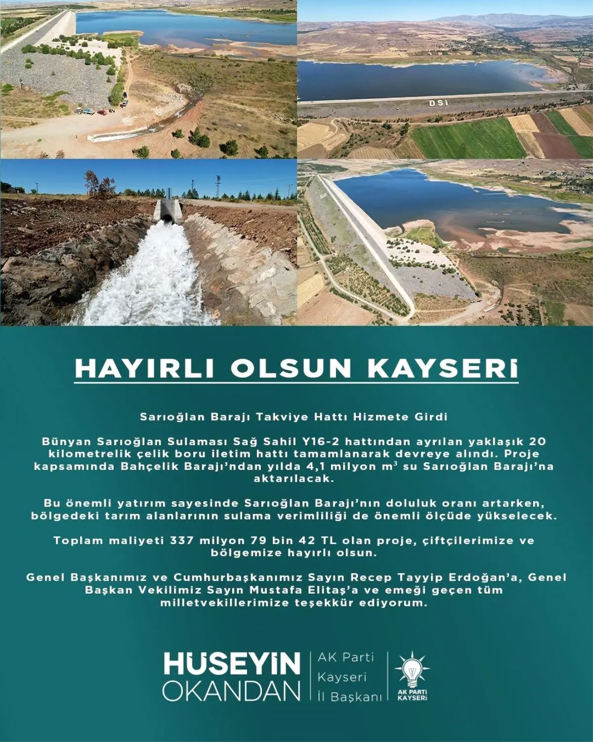 sarioglan baraji takviye hatti hizmete girdi 1aXpWthd